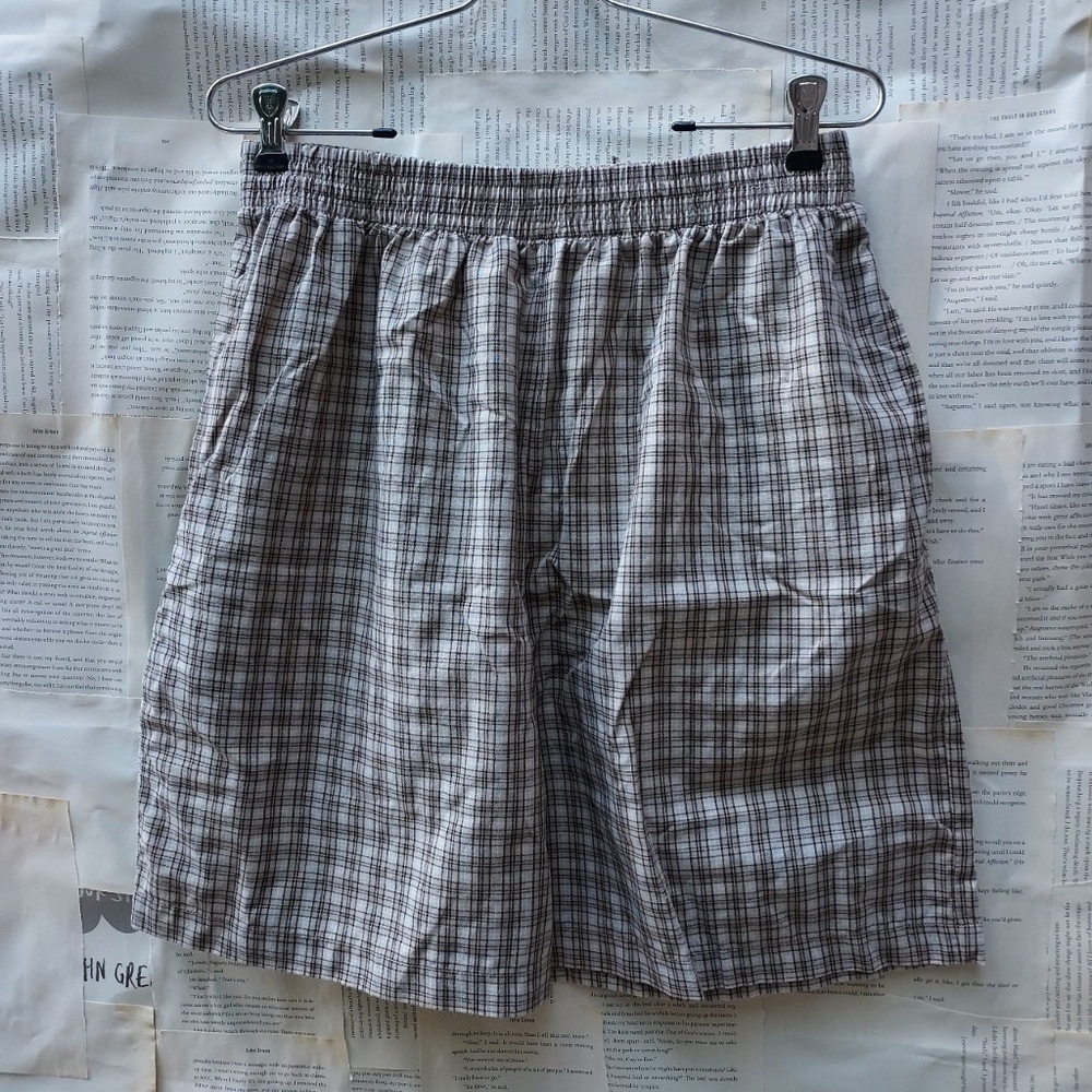 Dark academia style Laura Gayle gingham shorts